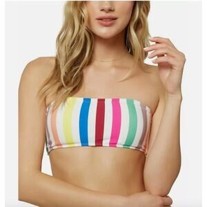 O'Neill Cascadia Stripe Bandeau Bikini Top - Multicolor - S